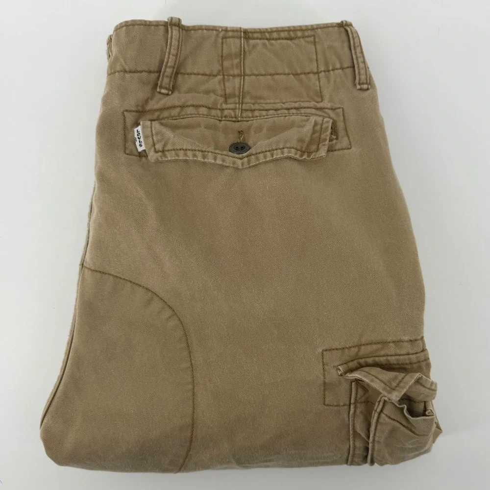 Levis Cargo Pants Mens 35x30 Khaki Tan Straight Leg Cotton Twill Utility Trouser
